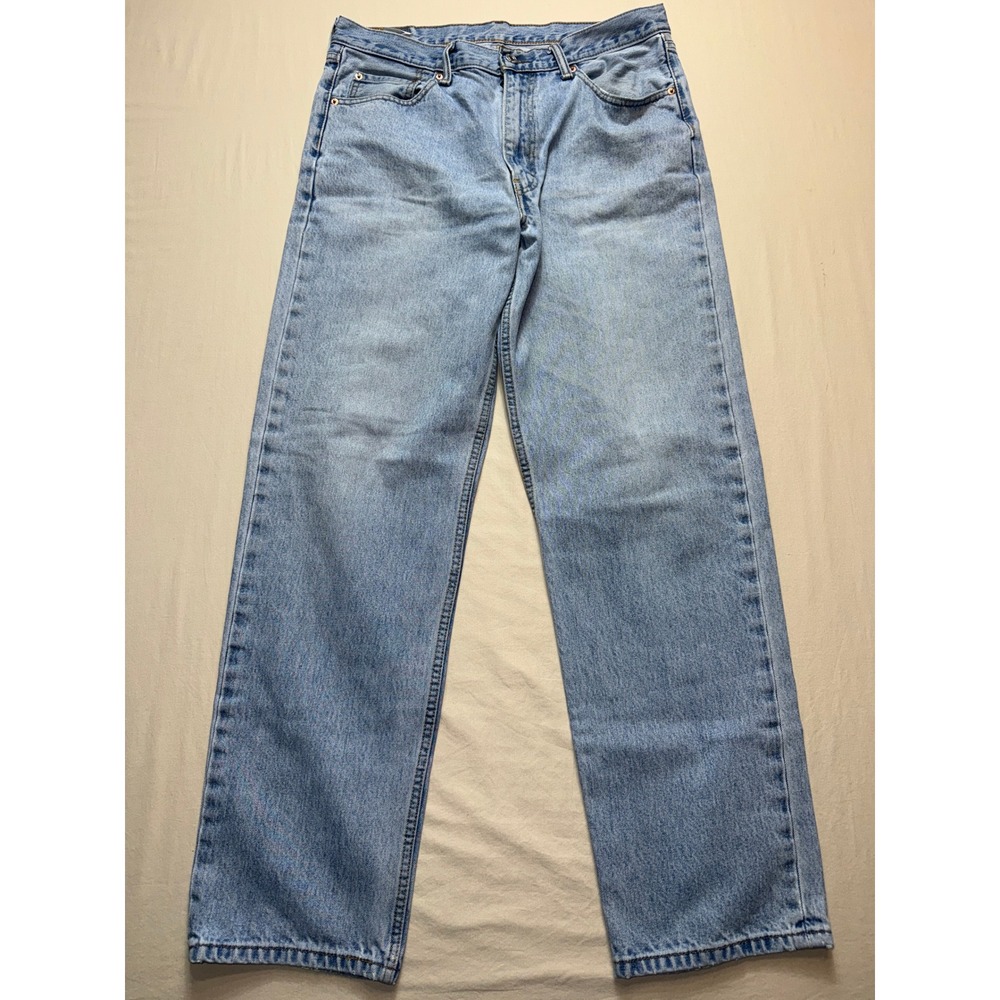 Levis 550 Mens Relaxed Fit Tapered Leg Light‎ Wash Denim Jeans Blue 36x34
